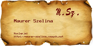 Maurer Szelina névjegykártya